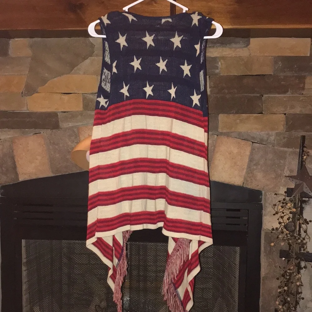 Patriotic Flag Themed sweater vest/tunic size S - Picture 2 of 10